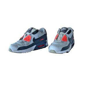 Nike Air Max 90 Toddler Sneakers Gray Orange Size 12C (No Laces)